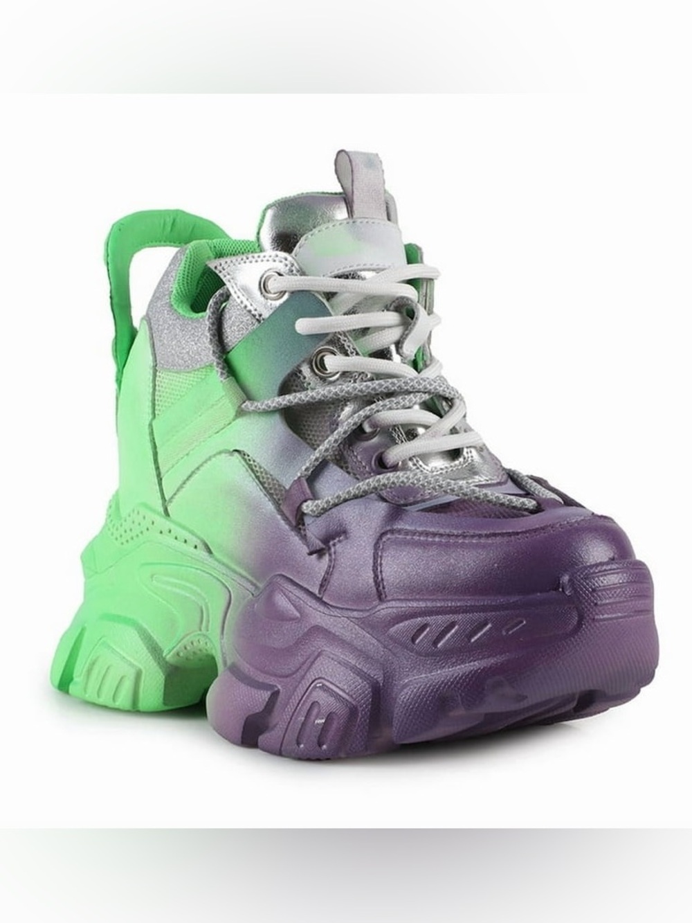 Gradient Green to Purple Chunky Sneaker
